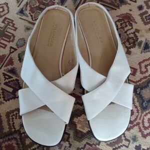 Villager by Liz Claiborne Leather Cross Strap Wedge Sandals